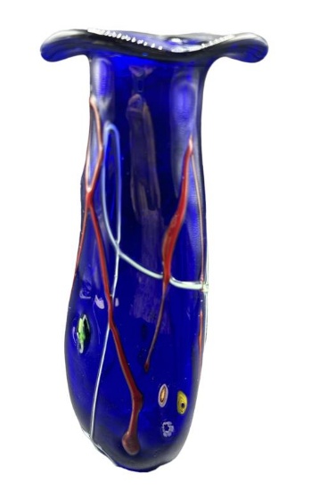 Viz Art Glass Hand Blown Table Top Vase--10 3/4"