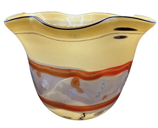 Viz Art Glass Hand Blown Bowl-18 1/2" Diameter,