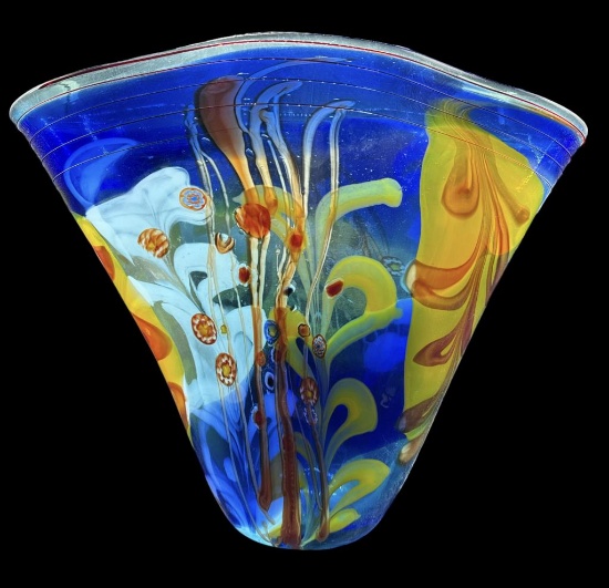 Viz Art Glass Hand Blown Vase--14 1/2" High