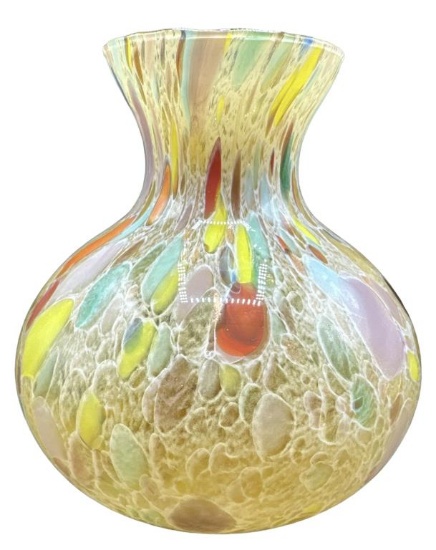 Viz Art Glass Hand Blown Vase--10 1/2" High