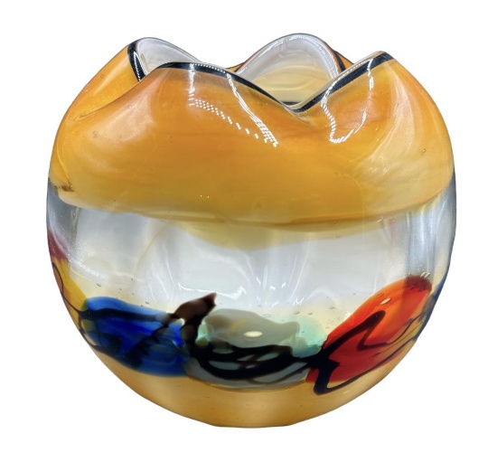 Viz Art Glass Hand Blown Vase--7 1/2" High