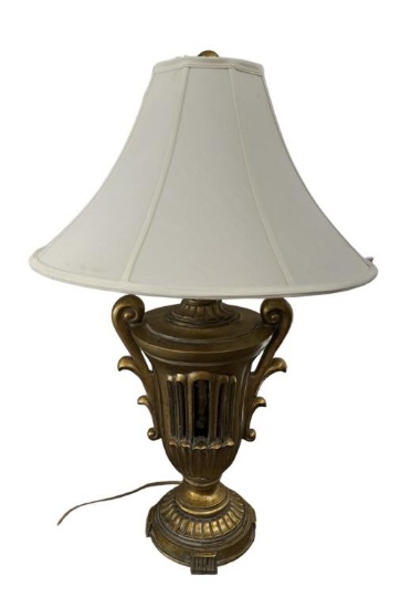 Gold Table Lamp--31 1/2" High to Top of Finial