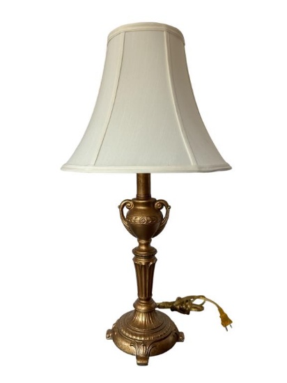 Gold Painted Metal Table Lamp - 26 1/2” to Top o