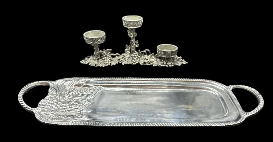 Seagull Pewter 3- Candle Candle Holder Signed