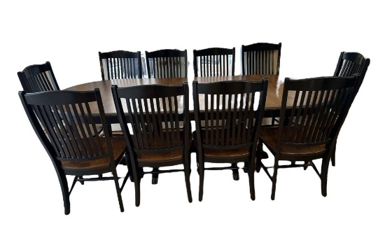 Oval Dining Table and (10) Dining Chairs--Includes