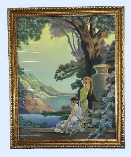 Signed Oil Painting in Gold Frame--"The Dawn of