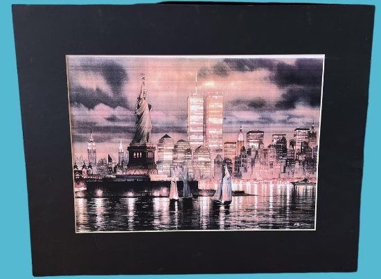 Matted Print of New York Skyline—20” x 16”