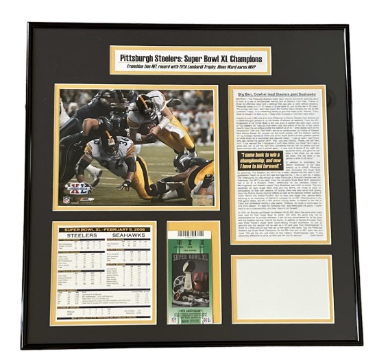 Framed Pittsburgh Steelers Super Bowl XL
