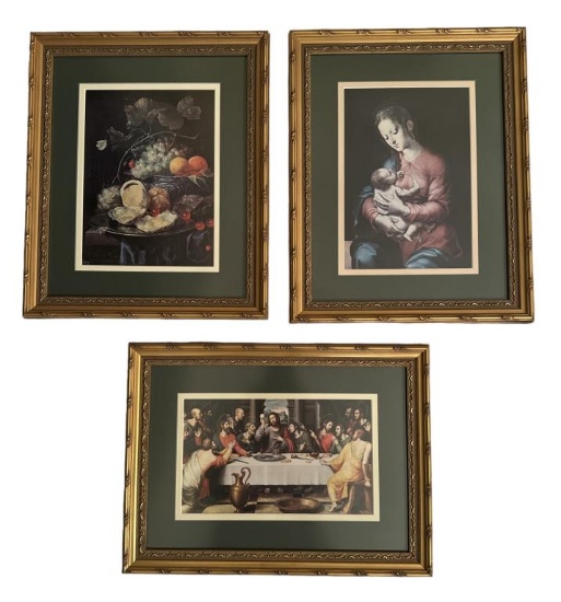 (3) Framed and Matted Art Prints - 15” x 19”