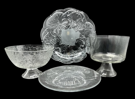 (4) Crystal/Glass Items:  15" Fruitella Fruit