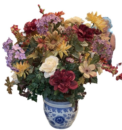 Chinese Style Vase with Artificial Floral