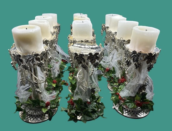 (12) Silver Plate Candle Holders