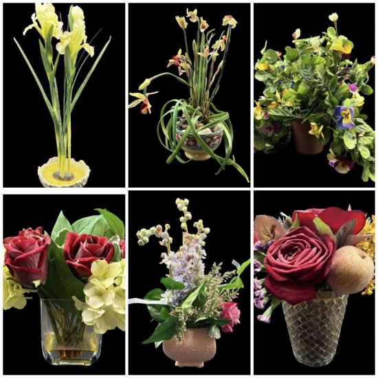 (6) Artificial Floral Arrangements