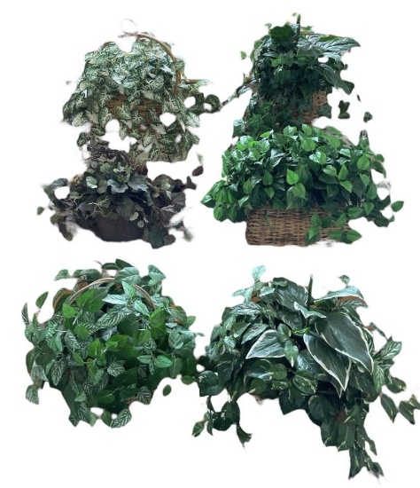 (6) Baskets With Artificial Greenery Arrangements