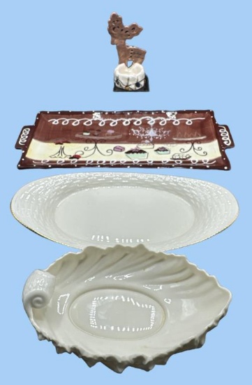 Lenox Bowl, Lenox Serving Dish, Clay Art Tray,