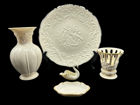 (5) Lenox Items:  12 1/2" "The Wedding Promise