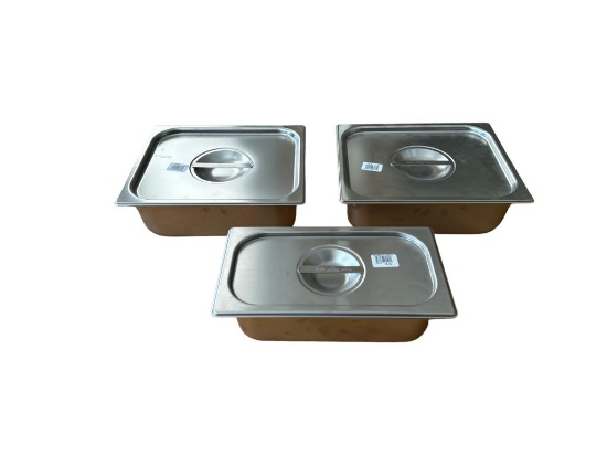 (3) Vollrath Stainless Steel Covered Food Warmers: