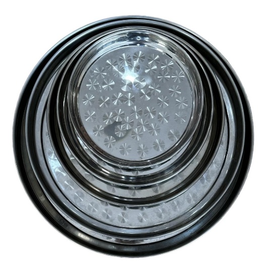 Set of (6) Round Trays (India):  22 3/34",