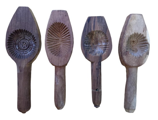 (4) Wooden Ma'amoul Cookie Molds