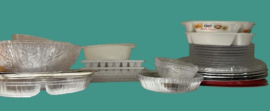 Assorted Plastic Serving Trays, etc.