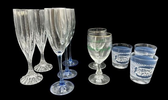 Assorted Glasses:  (2) Mikasa Park Lane Champagne