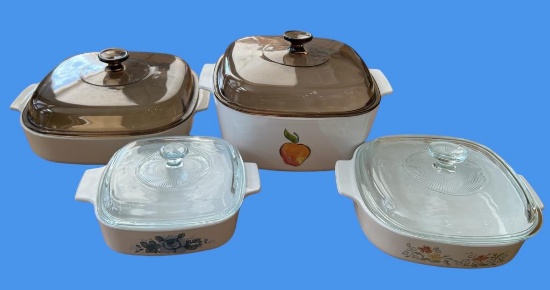 (4) Pieces of Corning Ware:  A-10-B 2.5 L Covered