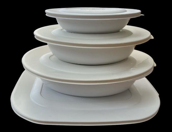 (4) Corning Ware Serving Pieces with Lids:  12” x