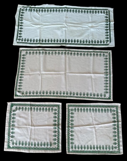 (4) Cross Stitch Dresser Scarves:  37" x 20",