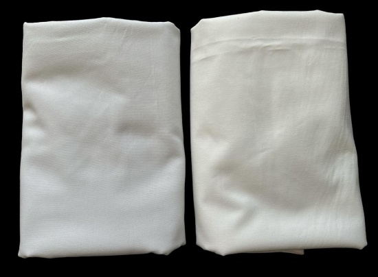 (2) White Rectangular Tablecloths: 109” x 53”,