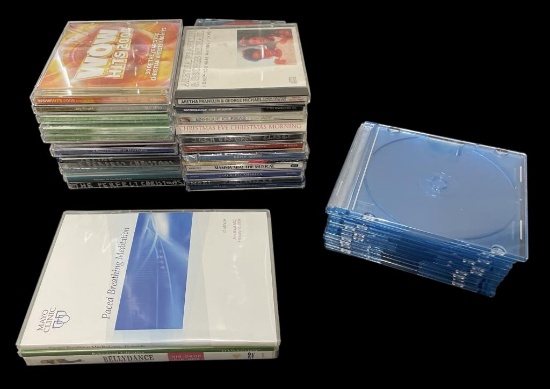 Assorted CDs and Empty CD Cases, Etc.