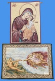 (2) Religious Tapestry Wall Hangings—Virgin Mary