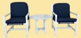 Outdoor Furniture: (2) Chairs with Navy