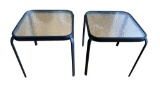 (2) Glass Top Outdoor End Tables - 17 1/4”