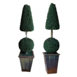 (2) Artificial Topiaries in Planters--65