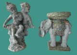 (2) Resin Yard Ornaments: Elephant Measures 11” x