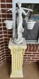 Resin Statue of Woman Balancing Buckets Planter