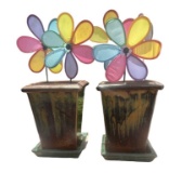 (2) Square Planters, etc. - 10” Square, 14” H