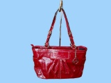 Red Leather Coach Handbag