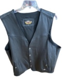 Harley Davidson Leather Biker Vest, Size XXXL