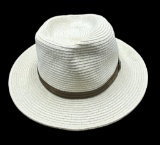 Scala Panama Style Men's Hat, Leather Trim,