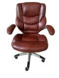Leather Desk Chair on Casters