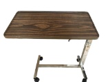 Adjustable Overbed Table with Tilt Top, Walnut