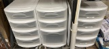 (2) 4-Drawee Plastic Storage Containers and (1)
