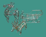 Metal Gold Deer and Sleigh