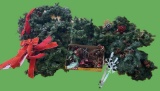 Large Assortment of Christmas Garland, (2) Small