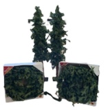 (2) Pre-Lit Christmas Trees - 49” H and (2)
