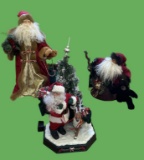 (3) Santa Figures: (1) Tree Topper - 26” H, S