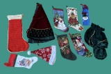 (4) Needlepoint Christmas Stockings, Christmas