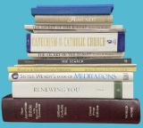 Catholic Bible and Assorted Books on Catholicism