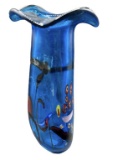 Viz Art Glass Hand Blown Vase--9 7/8